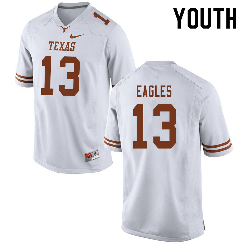 Youth #13 Brennan Eagles Texas Longhorns College Football Jerseys Sale-White